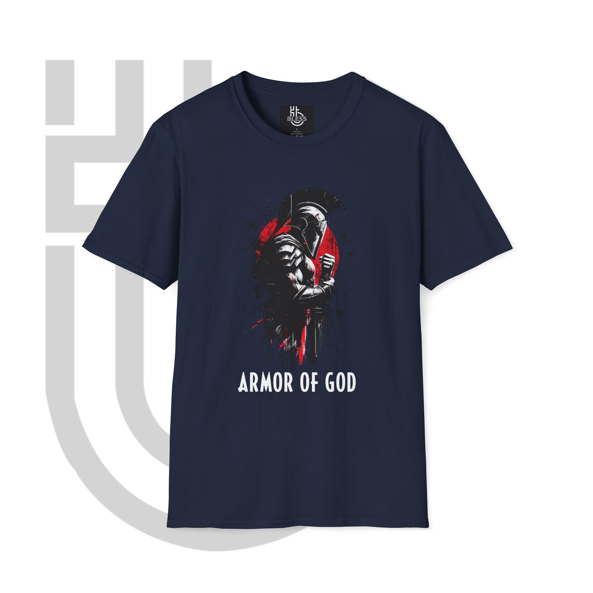 Spartan Warrior T-Shirt — Red & Black Grunge Helmet Graphic